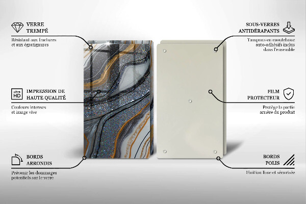 Protection plaque induction rocher avec de l'or