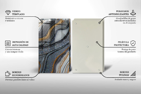 Protection plaque induction rocher avec de l'or