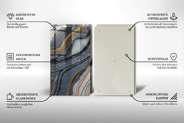 Protection plaque induction rocher avec de l'or