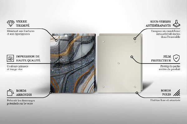 Protection plaque induction rocher avec de l'or