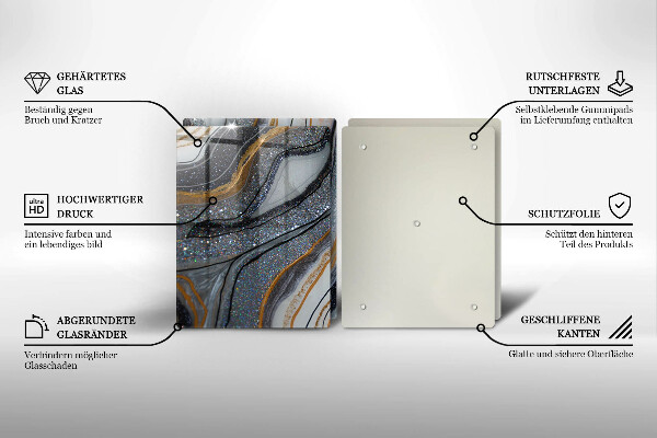 Protection plaque induction rocher avec de l'or