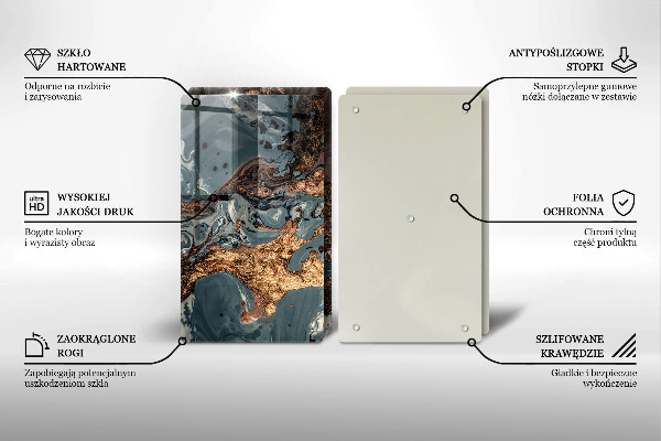Protection plaque induction Structure rocheuse dorée