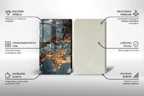 Protection plaque induction Structure rocheuse dorée