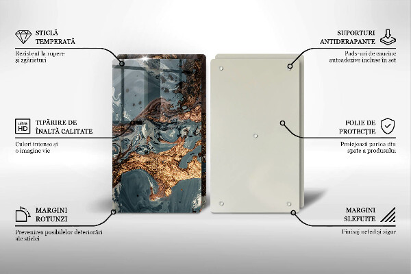 Protection plaque induction Structure rocheuse dorée