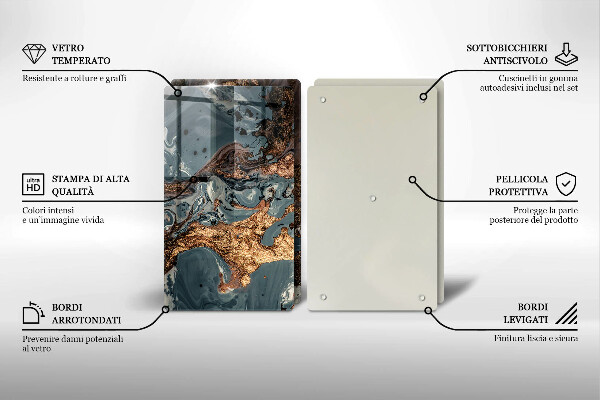 Protection plaque induction Structure rocheuse dorée