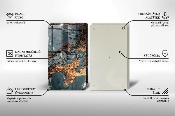 Protection plaque induction Structure rocheuse dorée