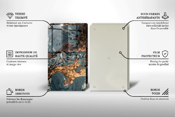 Protection plaque induction Structure rocheuse dorée