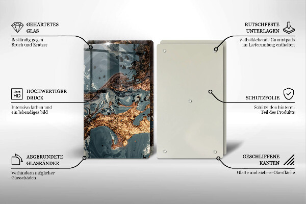 Protection plaque induction Structure rocheuse dorée