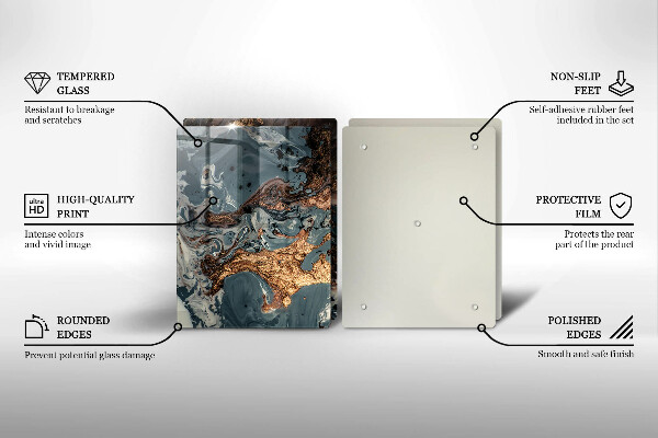 Protection plaque induction Structure rocheuse dorée