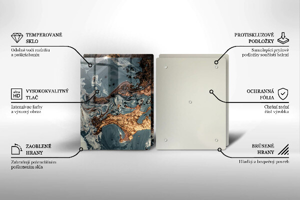 Protection plaque induction Structure rocheuse dorée