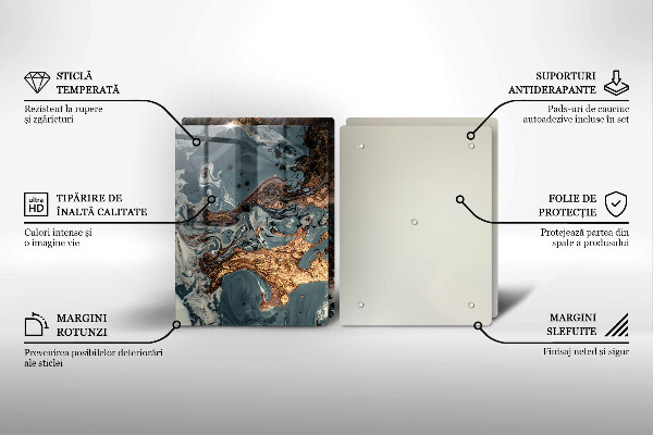 Protection plaque induction Structure rocheuse dorée