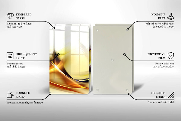 Cache plaque de cuisson Lignes de lumière abstraites