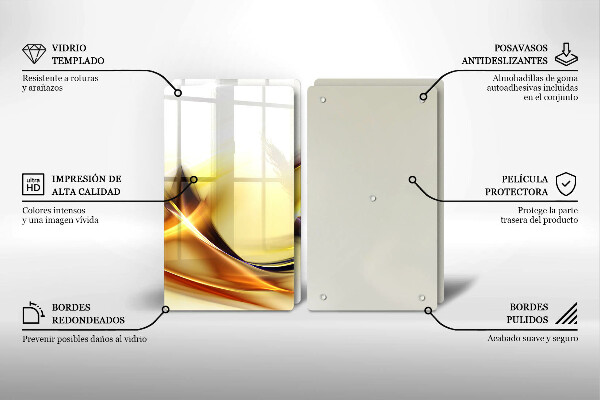 Cache plaque de cuisson Lignes de lumière abstraites