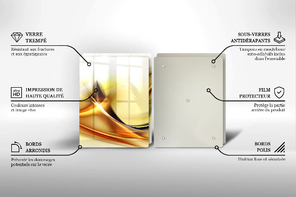 Cache plaque de cuisson Lignes de lumière abstraites