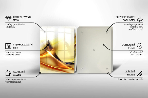 Cache plaque de cuisson Lignes de lumière abstraites