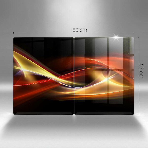 Cache plaque de cuisson Fumée et lumière abstraites