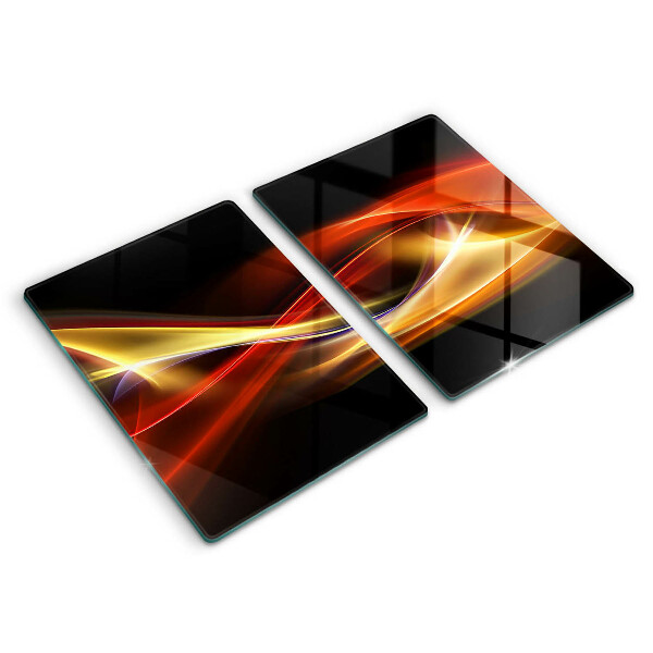 Cache plaque de cuisson Fumée et lumière abstraites