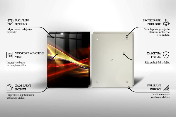 Cache plaque de cuisson Fumée et lumière abstraites