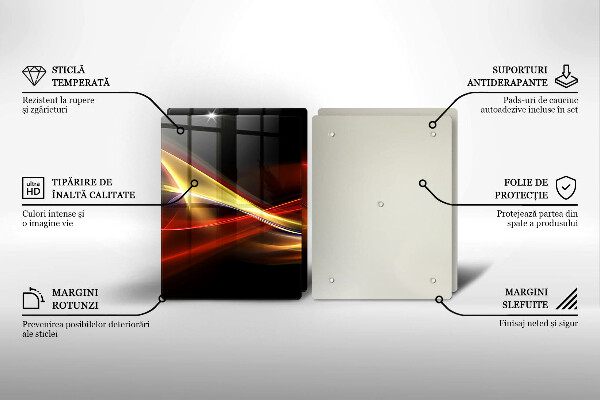 Cache plaque de cuisson Fumée et lumière abstraites