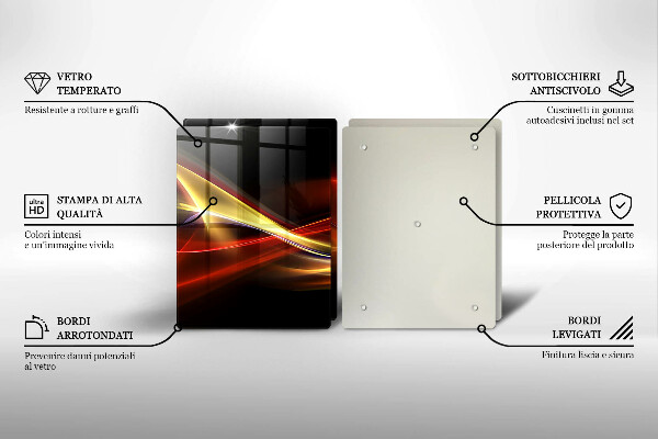 Cache plaque de cuisson Fumée et lumière abstraites
