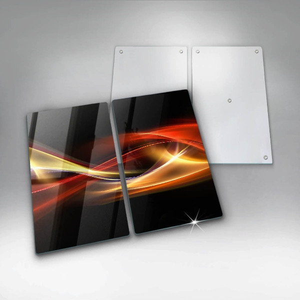 Cache plaque de cuisson Fumée et lumière abstraites