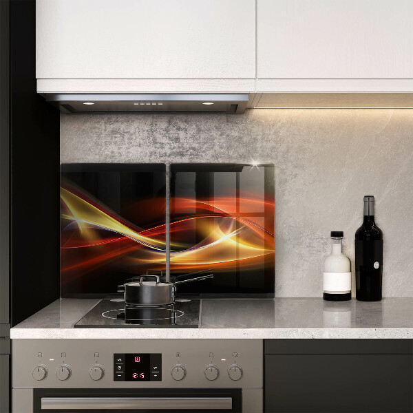 Cache plaque de cuisson Fumée et lumière abstraites