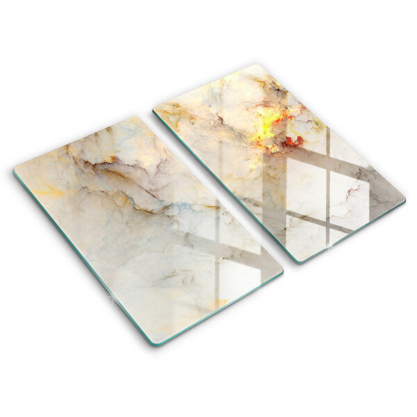 Protection plaque induction Texture de marbre avec de l'or