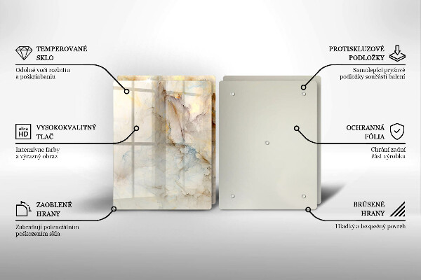 Protection plaque induction Texture de marbre avec de l'or