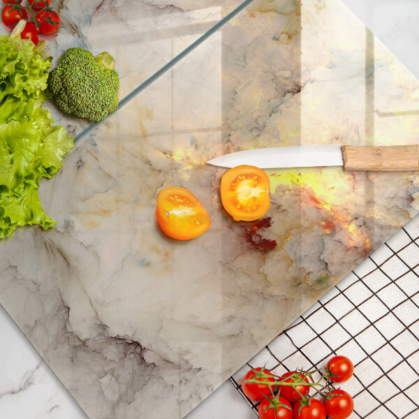 Protection plaque induction Texture de marbre avec de l'or