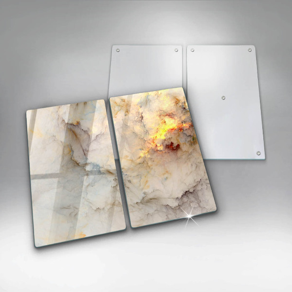 Protection plaque induction Texture de marbre avec de l'or