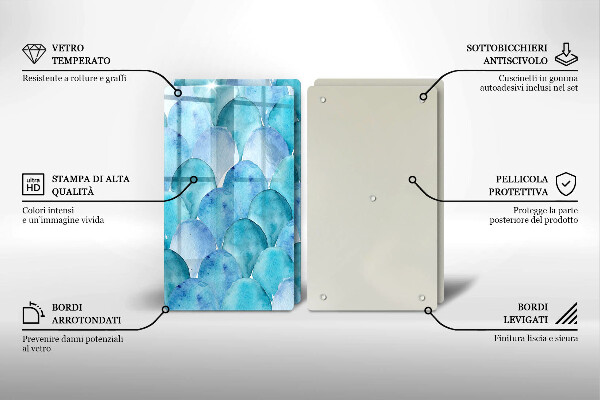 Protection plaque induction Écailles d'aquarelle