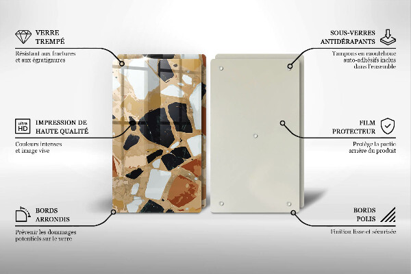 Protection plaque induction Assiette pierres décoratives