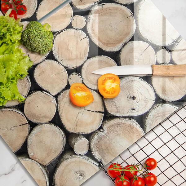 Cache plaque de cuisson Troncs d'arbres en bois