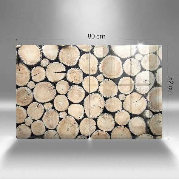 Cache plaque de cuisson Troncs d'arbres en bois