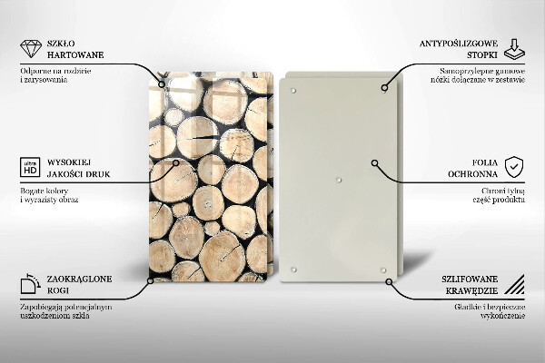 Cache plaque de cuisson Troncs d'arbres en bois