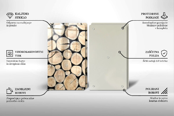 Cache plaque de cuisson Troncs d'arbres en bois