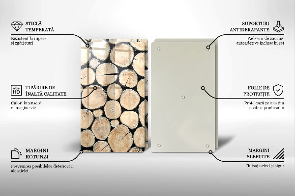Cache plaque de cuisson Troncs d'arbres en bois