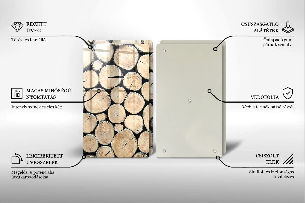 Cache plaque de cuisson Troncs d'arbres en bois