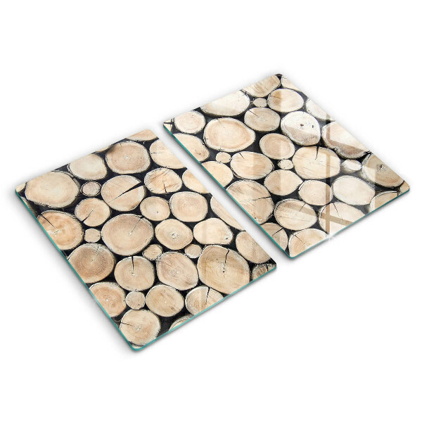 Cache plaque de cuisson Troncs d'arbres en bois