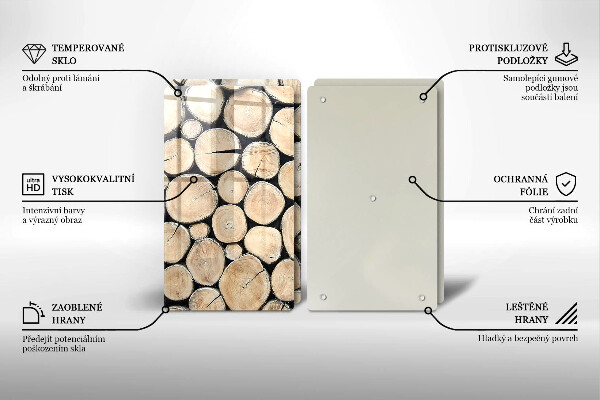Cache plaque de cuisson Troncs d'arbres en bois