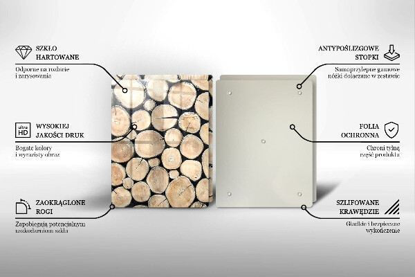 Cache plaque de cuisson Troncs d'arbres en bois