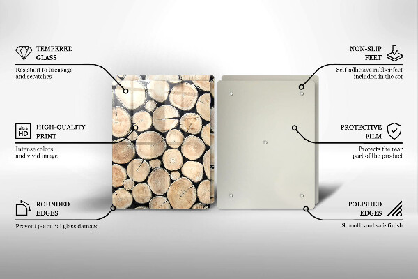 Cache plaque de cuisson Troncs d'arbres en bois