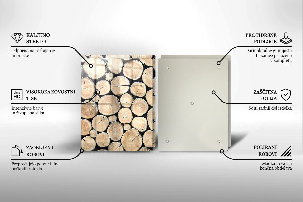 Cache plaque de cuisson Troncs d'arbres en bois