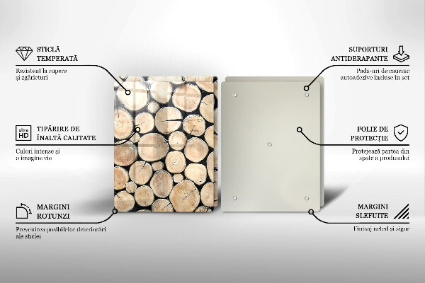 Cache plaque de cuisson Troncs d'arbres en bois