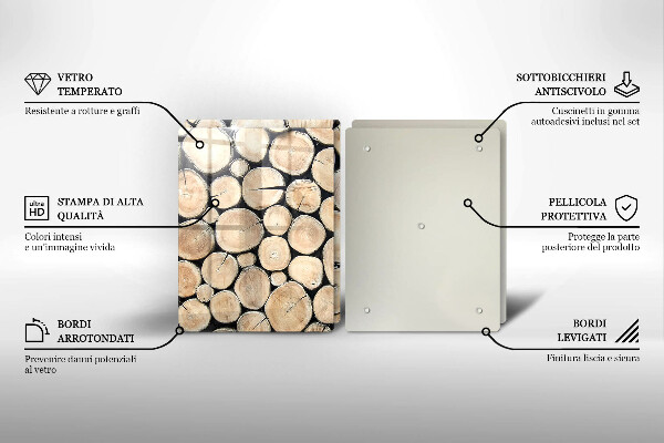 Cache plaque de cuisson Troncs d'arbres en bois
