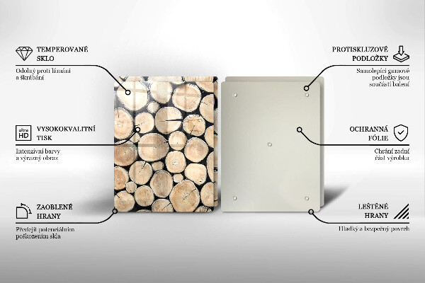 Cache plaque de cuisson Troncs d'arbres en bois