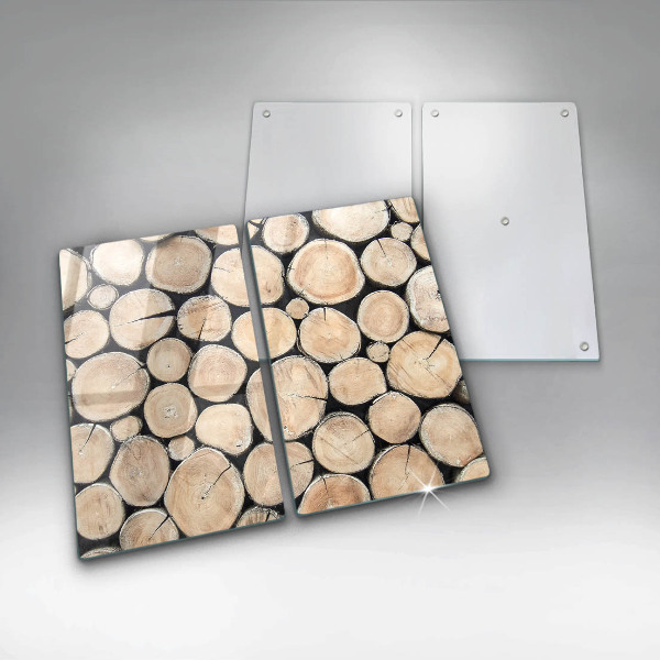 Cache plaque de cuisson Troncs d'arbres en bois