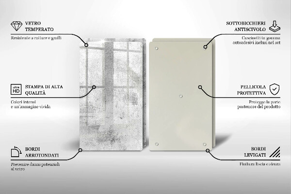 Protection plaque induction Texture béton