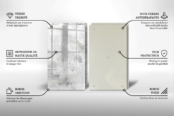 Protection plaque induction Texture béton