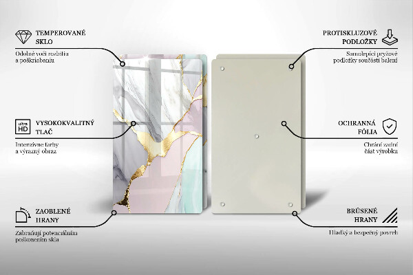 Protection plaque induction Marbre pastel